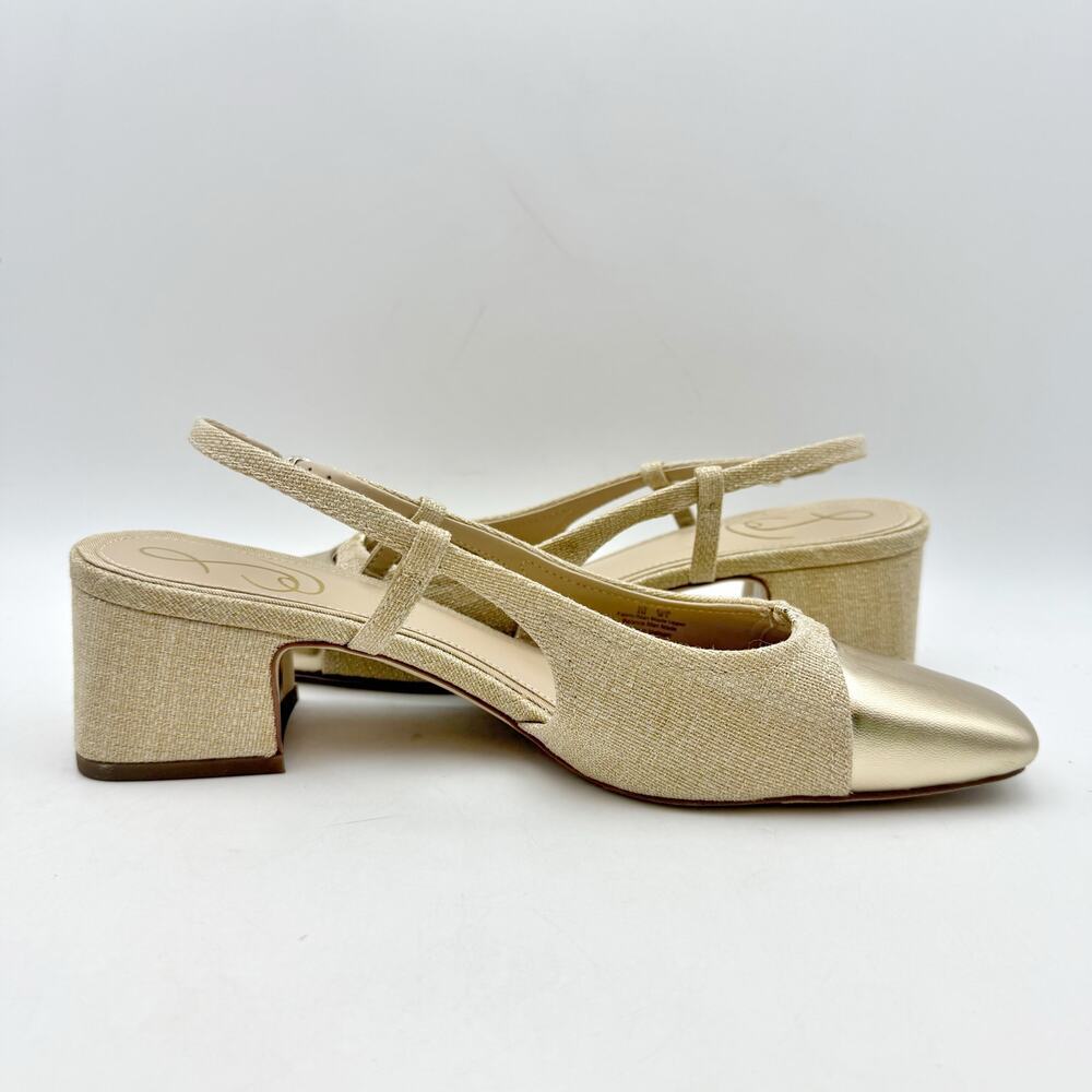 Sam Edelman Metallic Gold Slingback Block Heel - Picture 4 of 14